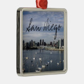 San Diego Bay en Skyline Metalen Ornament (Rechts)