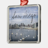 San Diego Bay en Skyline Metalen Ornament (Links)