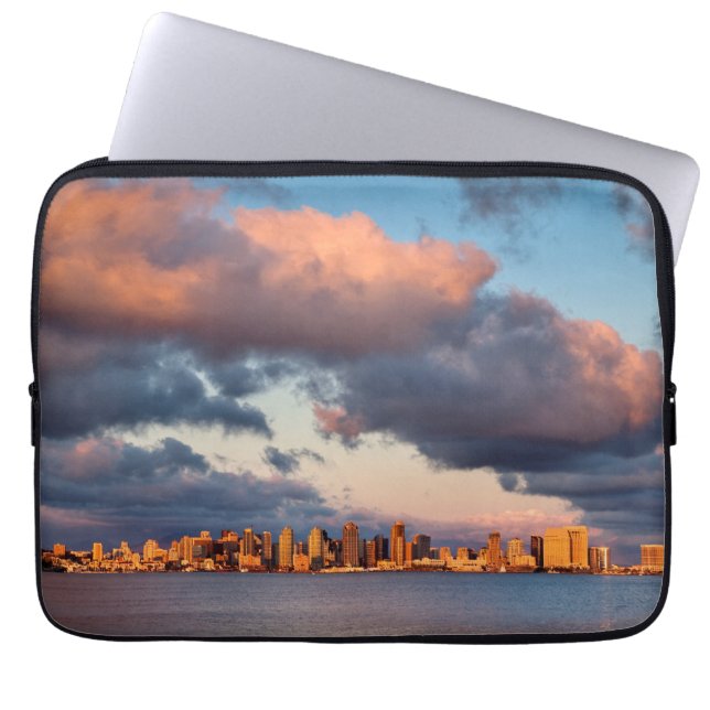 San Diego Bay Stadssilhouet Laptop Sleeve (Voorkant)
