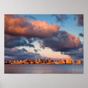 San Diego Bay Stadssilhouet Poster