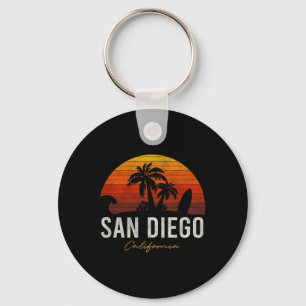 San Diego Beach California Palms Vacation Surf Sun Sleutelhanger