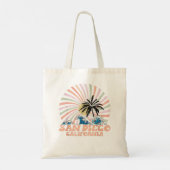  San Diego Beach California Surfing Retro S Tote Bag (Achterkant)