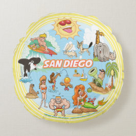 San Diego Beach Life Rond Kussen