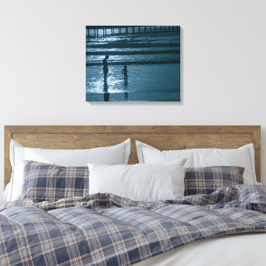 San Diego Beach Silhouette Beach Kinder Canvas Afdruk (Insitu (Slaapkamer))