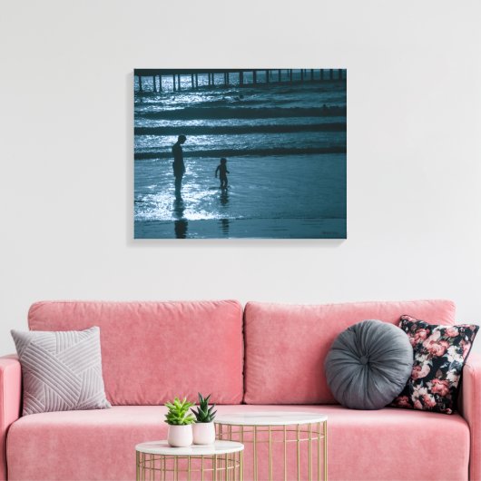 San Diego Beach Silhouette Beach Kinder Canvas Afdruk (Insitu (Woonkamer))