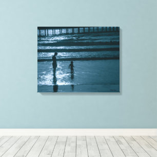 San Diego Beach Silhouette Beach Kinder Canvas Afdruk