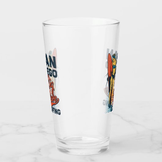 San Diego Big Wave Surfing Beer Glas (Rechts)