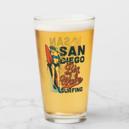 San Diego Big Wave Surfing Beer Glas