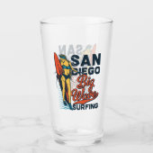 San Diego Big Wave Surfing Bier Glas (Voorkant)