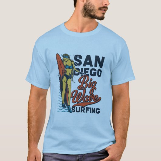 San DIego Big Wave Surfing  Surf Design T-shirt (Voorkant)