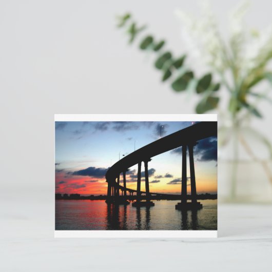 San Diego Bridge Sunset Briefkaart (Staand voorkant)