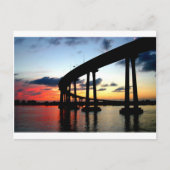 San Diego Bridge Sunset Briefkaart (Voorkant)