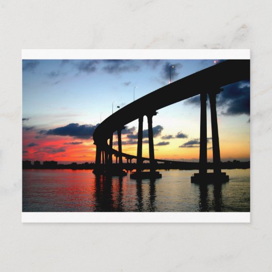 San Diego Bridge Sunset Briefkaart (Voorkant)