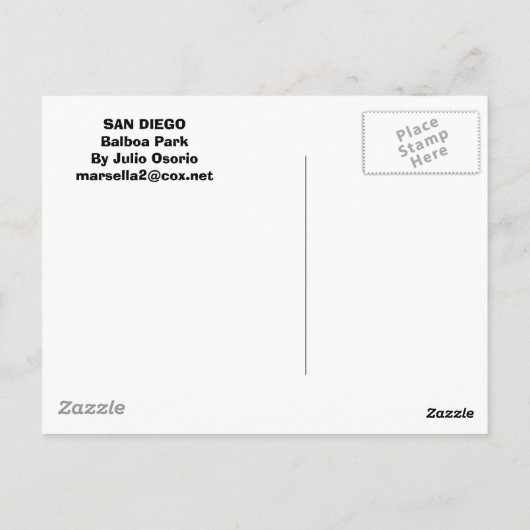 SAN DIEGO BRIEFKAART (Achterkant)