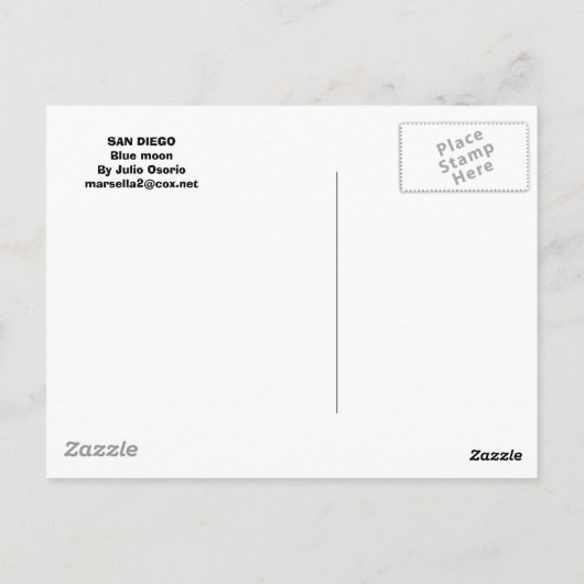 SAN DIEGO BRIEFKAART (Achterkant)