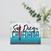 San Diego Briefkaart California Surfboard (Staand voorkant)