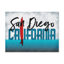 San Diego Briefkaart California Surfboard