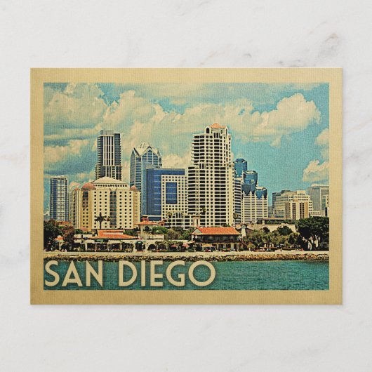 San Diego Briefkaart Skyline California  (Voorkant)