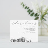 San Diego bruiloft elegante repetitie diner Informatiekaartje (Staand voorkant)