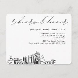 San Diego bruiloft elegante repetitie diner Informatiekaartje