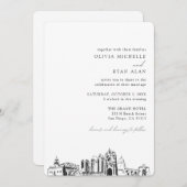 San Diego bruiloft elegante skyline uitnodiging (Voorkant / Achterkant)