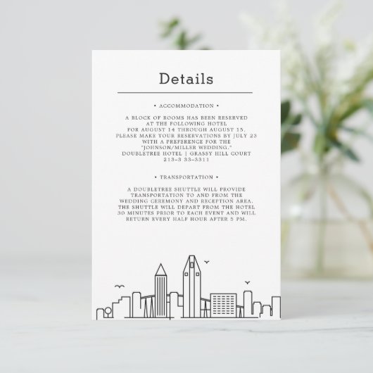 San Diego bruiloft | Gegevens van bezoeker Kaart (Staand voorkant)