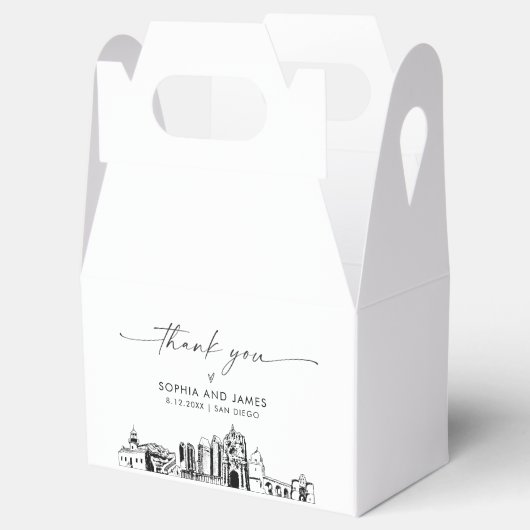 San Diego bruiloft gepersonaliseerde gunst box Bedankdoosjes (Geopend)