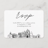 San Diego Bruiloft Minimalistische Schets RSVP Informatiekaartje (Voorkant)