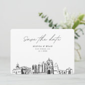 San Diego Bruiloft Modern Save the Date Kaart (Staand voorkant)