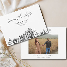 San Diego Bruiloft Modern Save the Date Kaart