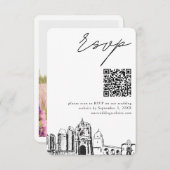 San Diego Bruiloft Moderne RSVP QR Code Informatiekaartje (Voorkant / Achterkant)