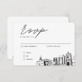 San Diego Bruiloft Traditionele RSVP Maaltijd Opti Informatiekaartje (Voorkant / Achterkant)