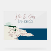 San Diego bruiloft welkom Acryl Bord (Voorkant)