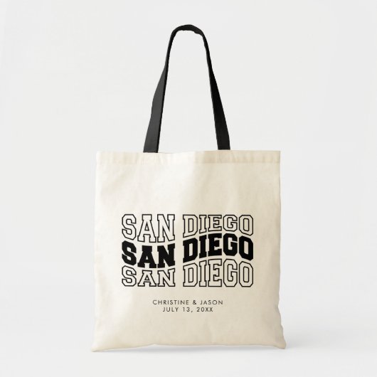 San Diego bruiloft welkom Canvas tas (Voorkant)