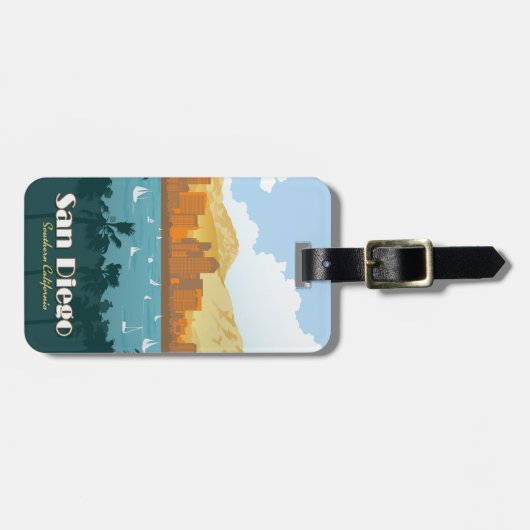 San Diego, CA Bagagelabel (Voorkant horizontaal)