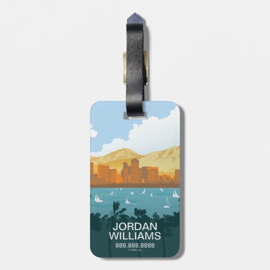 San Diego, CA Bagagelabel (Achterkant verticaal)