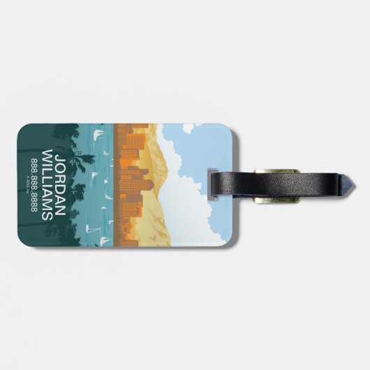 San Diego, CA Bagagelabel (Achterkant horizontaal)