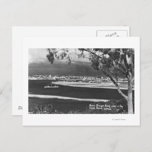 San Diego, CA Bay en City uit Point Loma Briefkaart (Voorkant / Achterkant)