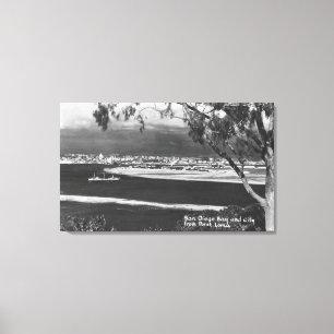 San Diego, CA Bay en City uit Point Loma Canvas Afdruk