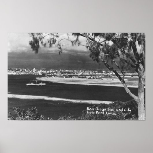 San Diego, CA Bay en City uit Point Loma Poster (Voorkant)
