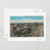 San Diego, CA - Bird's Eye Uitzicht of Downtown Briefkaart (Voorkant / Achterkant)