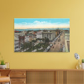 San Diego, CA - Bird's Eye Uitzicht of Downtown Canvas Afdruk (Insitu (Woonkamer))