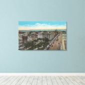 San Diego, CA - Bird's Eye Uitzicht of Downtown Canvas Afdruk (Insitu (Houten vloer))