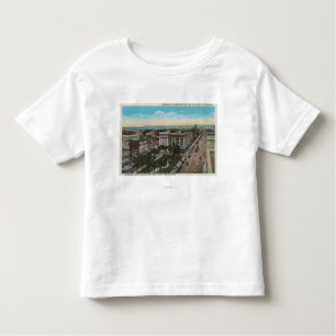 San Diego, CA - Bird's Eye Uitzicht of Downtown Kinder Shirts