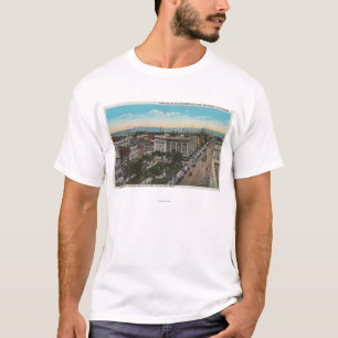 San Diego, CA - Bird's Eye Uitzicht of Downtown T-shirt
