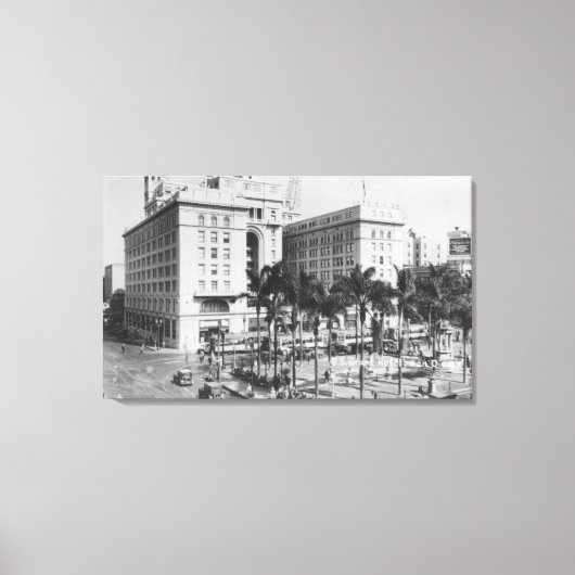 San Diego, CA City Uitzicht US Grant Hotel Canvas Afdruk (Voorkant)