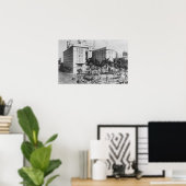 San Diego, CA City Uitzicht US Grant Hotel Poster (Thuiskantoor)