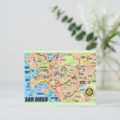 San Diego CA Kaart Ansichtkaart (Staand voorkant)