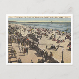 San Diego CA, Mission Beach 1945 Vintage Briefkaart