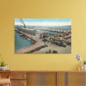 San Diego, CA - Municipal Piers Waterfront Canvas Afdruk (Insitu (Woonkamer))